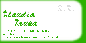 klaudia krupa business card